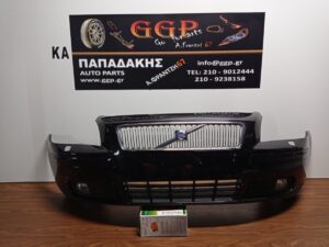 Προφυλακτήρας  Εμπρός Volvo S40 2004-2007 Με Προβολείς – Τάπες για Πιτσιλιστήρια – Μαύρος