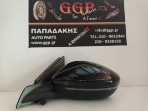 Καθρέπτης Αριστερός Peugeot 208 2019- / Opel Corsa F 2019- Ηλεκτρικός 6 Καλώδια Φλας LED Μαύρος / Οc4Χc3