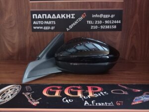Καθρέπτης Αριστερός Peugeot 208 2019- / Opel Corsa F 2019- Ηλεκτρικός 6 Καλώδια Φλας LED Μαύρος / Χc1