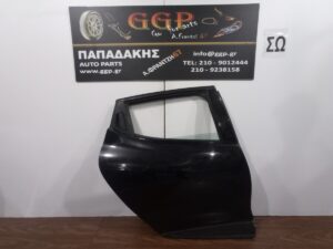 Πόρτα Πίσω Δεξιά Μαύρη με Φάσα Μαύρη Ματ Renault Clio 2013-2019 / Θ