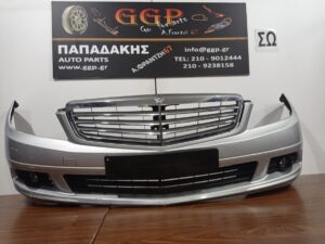 Προφυλακτήρας Εμπρός Προβολείς Ασημί Mercedes C Class (W204) 2007-2011 / Θ