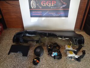 Σετ Airbag Κομπλέ Toyota Yaris 2014-2020 (airbag (αερόσακος) Οδηγού (αριστερός), Ταμπλό με airbag (αερόσακος) συνοδηγού (δεξί) , Ροζέτα, Γονάτων Airbag, 4 Ζώνες