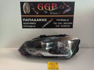 Φανάρι Εμπρός Αριστερό 2Λαμπο Στρογγυλός Καθρέπτης Χρώμιο Φρύδι Volkswagen (vw) Polo 2009-2017  (IMITATION) , (BASH SPASMENH)