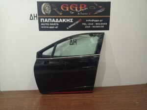 Πόρτα Εμπρός Αριστερή Renault Clio 2013-2019 Μαύρη με Φάσα Γυαλιστερή και Κόκκινο Σειρίτι / Θ